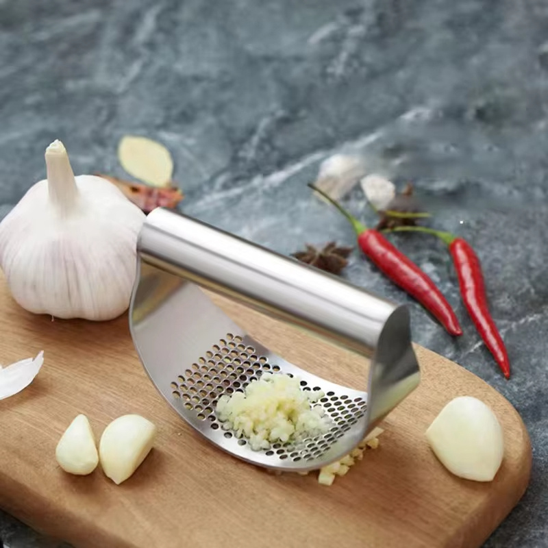 Multi-function Manual Garlic Press Stainless Steel Garlic Presse Curved Garlic Grinding Slicer Chopper Home Cooking Gadgets Tool - Image 6