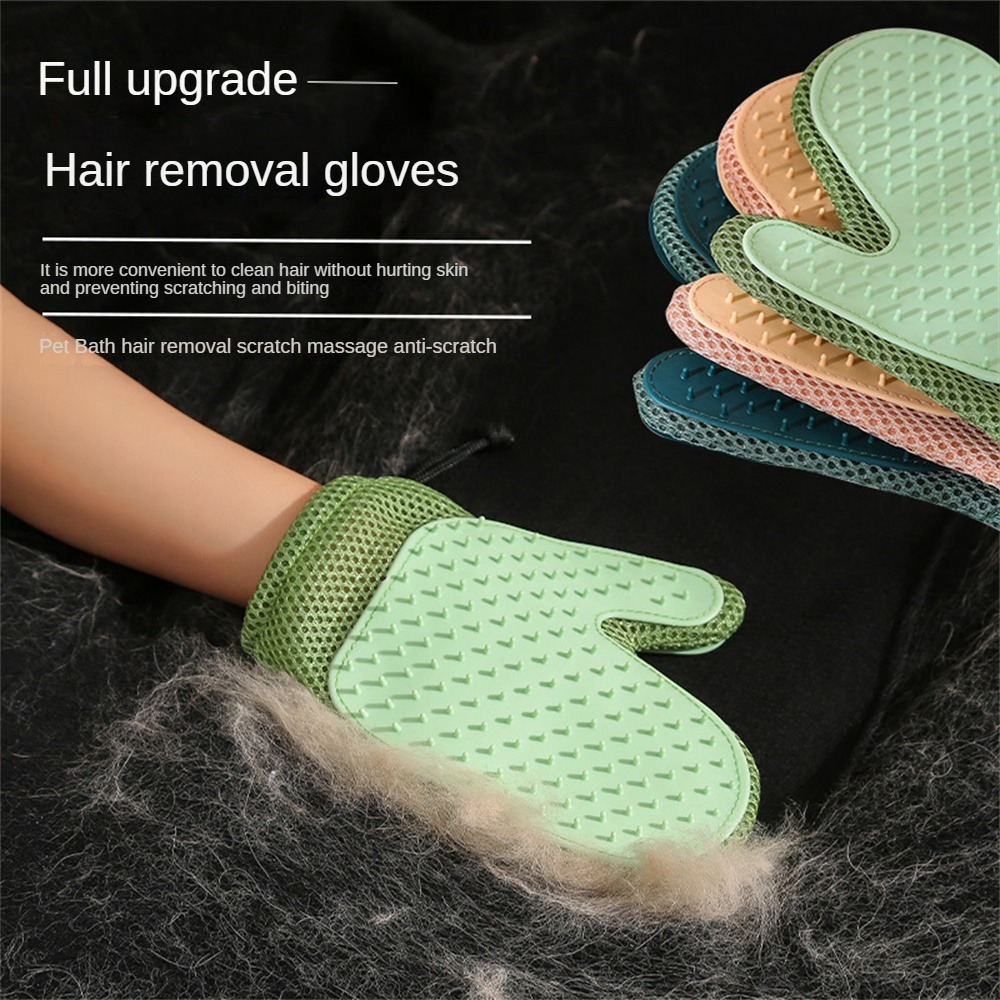 Cat Hair Glove Pet Fur Remover Glove Dog Grooming Glove Brush For Shedding Pet Hair Remover Mitt Cleaner Grooming Glove - Image 4